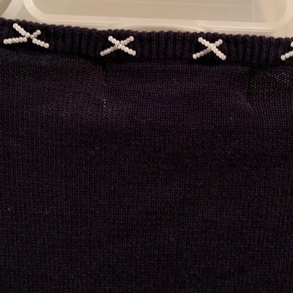 *HP* Karen Kane navy blue beaded sweater - Picture 8 of 12